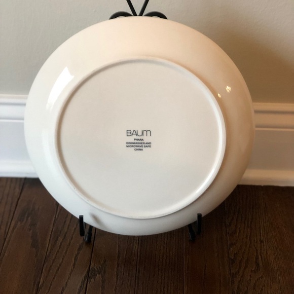 Baum Brothers 10.5” Phara Gray/White Geometric Farmhouse Round Dinner Plate - Picture 4 of 5